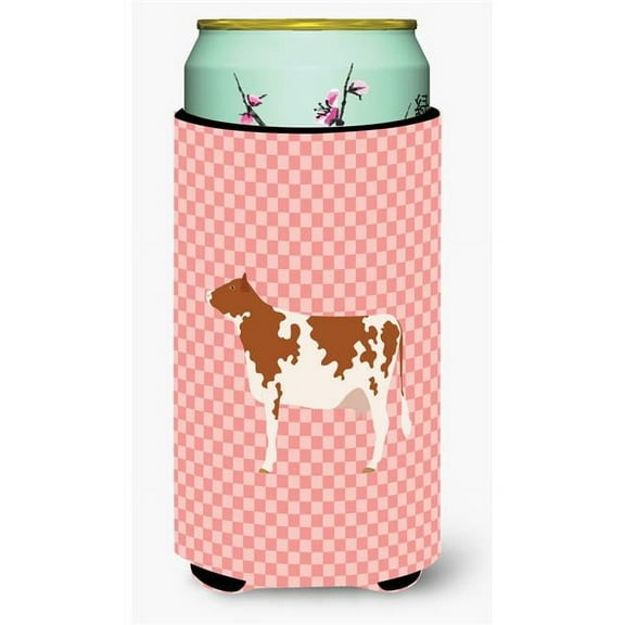 Carolines Treasures BB7827TBC Ayrshire Cow Pink Check Tall Boy Beverage Insulator Hugger
