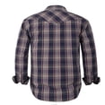 thumbnail image 2 of Men’s Western Pearl Snap Button Down Casual Long Sleeve Plaid Cowboy Shirt (#26 Blue/Grey/Brown, 4XL), 2 of 2