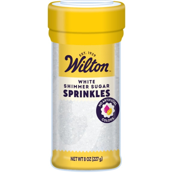 Wilton White Decorative Sanding Sugar Sprinkles 8oz Bottle Large Crystal Edible Sugar for Baking, Cookie Decorating & Drink Rims