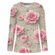 thumbnail image 5 of Cárdigan holgado informal con estampado de manga larga y botones para mujer, chaqueta de punto, top de poliéster para mujer, 5 of 5