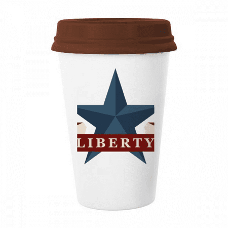

Pentagram Liberty Slogan America Country City Mug Coffee Drinking Glass Pottery Cerac Cup Lid