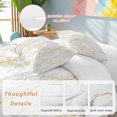 thumbnail image 3 of Yellow Grey Bedding 3 Piece Duvet Cover Set Queen Size, Pastoral Botanical Branch Aesthetics Soft Microfiber Comforter Cover with Zipper Closure & Pillowcases, Wrinkle & FadeResistant Quilt Cover, 3 of 9