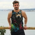 thumbnail image 6 of Daiia Vintage Wolf Warrior Printed Men's Quick Dry Fit Muscle Tank Top Slim-Fit Tank Workout Tank Top Lightweight Sports Tank Top-Large, 6 of 7