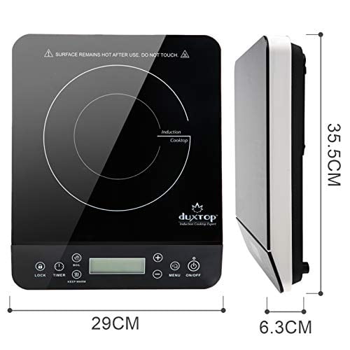 Duxtop LCD Portable Double Induction Cooktop 1800W Digital Electric Countertop Burner Sensor Touch Stove, 9620ls/bt-350dz, Black