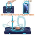 thumbnail image 2 of Case for Samsung Galaxy Tab A9 8.7 inch, 360 Degree Rotating Hand Grip Shockproof Cover with Shoulder Strap, NavyBlue Blue, 2 of 7
