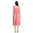 thumbnail image 3 of Time and Tru Women's V-Neck Tie Strap Midi Dress, 3 of 5