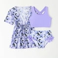 thumbnail image 4 of LRen Girls Swim Suits 6 Floral Bikini Set Triangle Crop Top Oversized Loose Cute Summer Bikini Swimwear with Cover Ups Beach Skirt Beachwear, 4 of 7