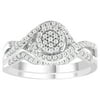 Brilliance Sterling Silver 1/3 CTTW Diamond Bridal Set, Women, Engagement, White
