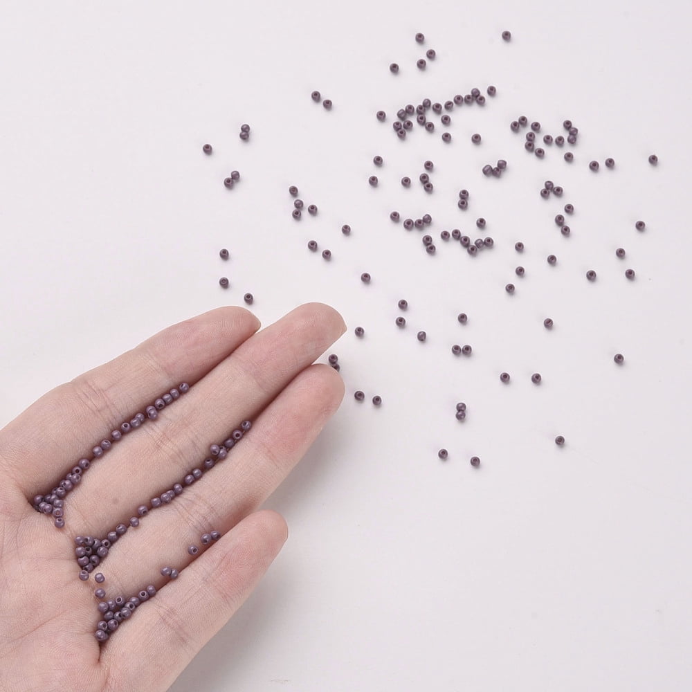 1 pound 11/0 Grade A Round Glass Seed Beads Baking Paint Old Rose 2.3x1.5mm Hole: 1mm 48500pcs/pound