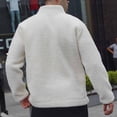 thumbnail image 6 of Men Polar Fleece Jacket Stand-Up Collar Long Sleeve Zipper Fly Coat with Pockets Solid Color Loose Fit Winter Outwear, 6 of 8