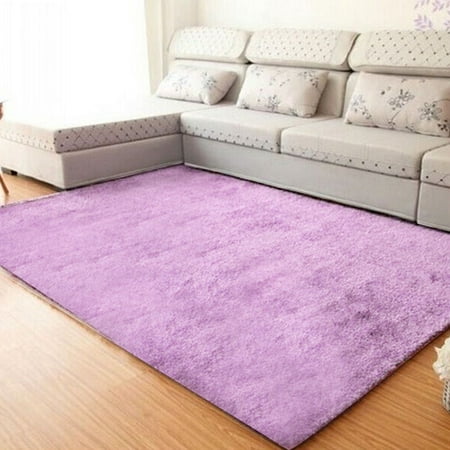 Fashion Purple Shaggy 63''x31.5'' Mat Fluffy Rugs Anti-Skid Area Rug ...