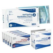 Dynarex Sterilization Pouches - Self Sealing Autoclave Bag for Medical, Dental, Tattoo & Nail Care Tools - Blue Tinted Transparent Cover, Dual Color Indicators, Size 7.5" x 13", 1 Case of 1,000