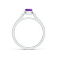 thumbnail image 2 of ANGARA Natural Classic Cushion Amethyst Ring with Diamond Halo in 14K White Gold for Women (Size-5mm) | February Birthstone, Birthday, Anniversary, Jewelry Gift for Women | Natural Amethyst Ring, 2 of 9