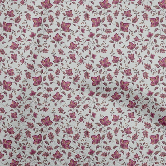 oneOone Viscose Chiffon Gray Fabric Asian Japanese Floral Fabric For Sewing Printed Craft Fabric By The Yard 42 Inch Wide