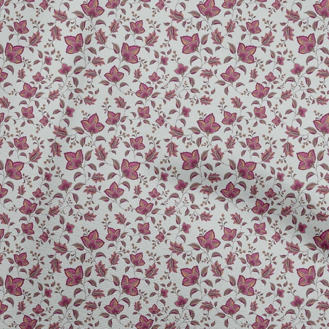 oneOone Georgette Viscose Gray Fabric Asian Japanese Floral Craft Projects Decor Fabric Printed By The Yard 42 Inch Wide