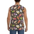 thumbnail image 4 of Lsque Milk Tea Print Men's Cotton Blend Sleeveless Muscle Shirts (S-3XL)- Moisture Wicking, Odor Protection, UPF 30+,Small, 4 of 8