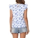 thumbnail image 3 of INSPIRAR CHIC Blusa de Verano de Manga Voladora con Estampado Floral y Detalles de Encaje L Blanca, 3 of 5