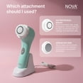 thumbnail image 3 of Spa Sciences Nova Facial Cleansing Brush, Sonic Facial Cleansing for Exfoliation, Includes Antimicrobial Brush, Sensitive Skin Brush, and Serum Infuser, Mint, 3 of 8