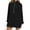 Black, variant on Women's Hoodless Sweatshirt Solid Color Half Zipper High Neck Long Sweatshirt Fashionable And Simple Slit Loose Pocket Sweatshirt,Black Women's Hoodless Sweatshirt XL