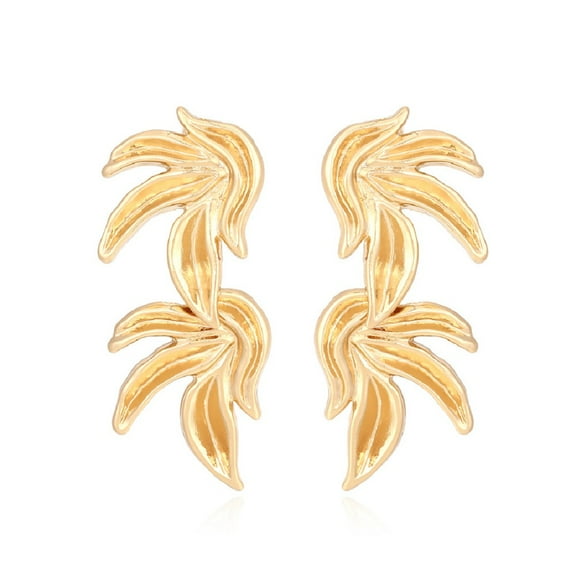 LongcreekX Tree Leaf Earrings for Women, Plant Leaf Statement Earrings, Golden Leaf Dangle Earrings Hypoallergenic, Bohemian Silver Leaf Drop Earrings, Cute Flower Leaf Earrings Studs