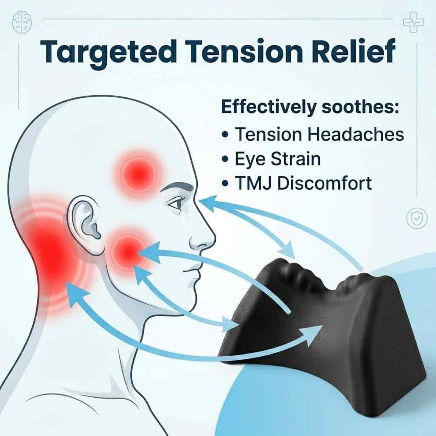 Posture Release Tool, Occipital Release Tool & Neck Stretcher, Cervical Traction Device with Acupressure Nodes for Tension Headache Relief, Neck & Shoulder Relaxer Pillow