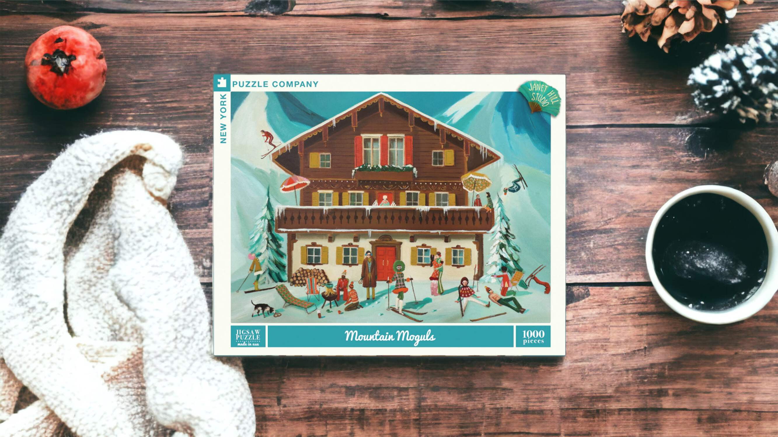 New York Puzzle Company Mountain Moguls 1000 Piece Jigsaw Puzzle