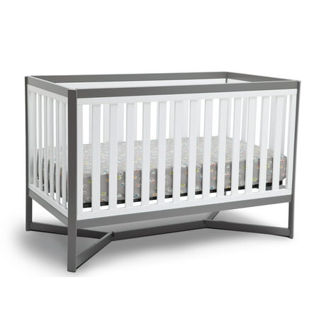 Delta Children Tribeca 4-in-1 Convertible Crib, White/Grey