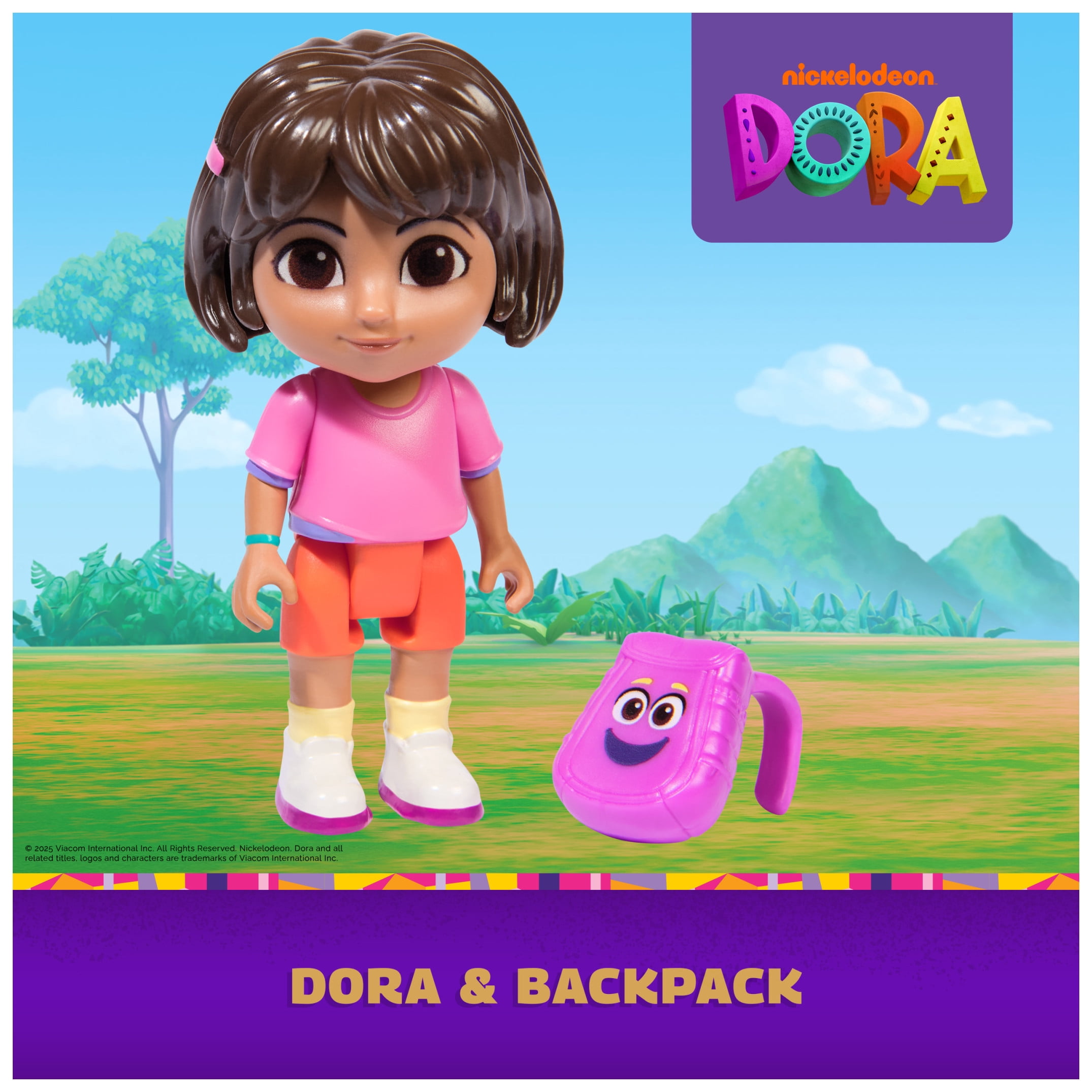 Dora the Explorer, 3-inch Dora Toy Figure with Movable Head & Arms and Backpack Accessory, for Kids 3 and up