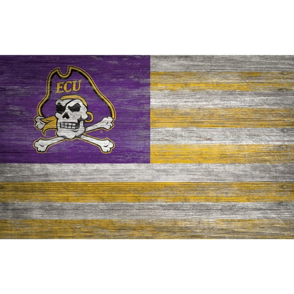 ECU Pirates 11'' x 19'' Distressed Flag Sign