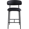 thumbnail image 5 of Meridian Furniture Lupita Black Vegan Leather Counter Stool (Set of 2), 5 of 11