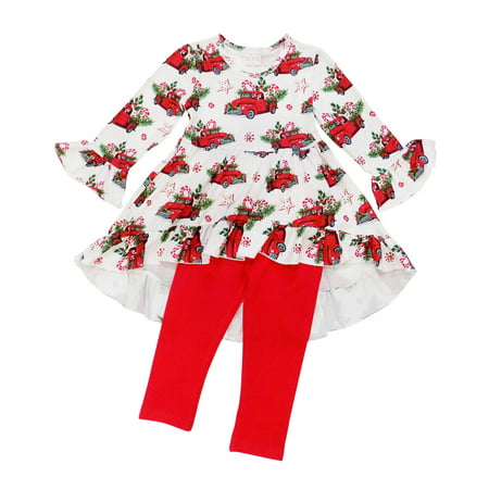 So Sydney Girls Christmas Santa, Tree, Mouse, & More - 2 Piece Girls Boutique Christmas Outfit