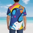 thumbnail image 4 of Yiaed Abstract Color Splash Print Hawaiian Shirt for Men Short Sleeve Button Down Shirts Beach Shirts for Men,3X-Large, 4 of 7