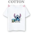 thumbnail image 3 of Camiseta de algodón Lilo Stitch Anime Verano Múltiples Moda Niños Niños Camisetas Cuello Redondo Casual Manga Corta Top, 3 of 5