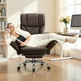 thumbnail image 2 of Primy Cross Legged Office Chair with Footrest & Convertible Armrests, 500LBS Capacity Home Desk Chair, Ergonomic Recliner with Lumbar Pillow, Criss Cross Design, Big and Tall Executive Chair, 2 of 12