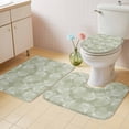 thumbnail image 2 of Sage Green Leaves Bath Mat 3 Piece Bathroom Rug Set, Vintage Abstract Art Botanical Non Slip Bath Rug Contour Mat and Toilet Lid Cover, Absorbent Shower Mats Soft Bath Rugs and Mats Sets, 2 of 8