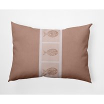 E by Design Fish Chips Nautical Indoor/Outdoor Lumbar Throw Pillow
