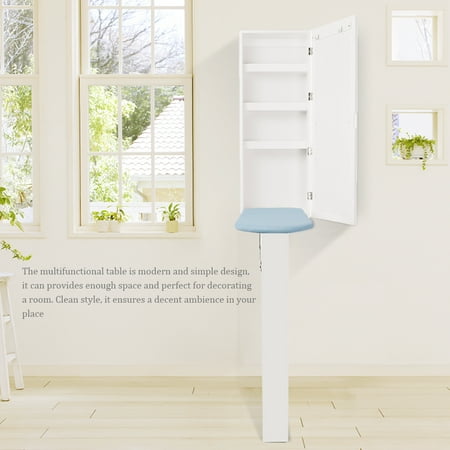 Wall Mount Ironing Board Center With Storage And Wall Mirror