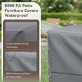 thumbnail image 3 of Unnifurnzi Patio Furniture Covers-Outdoor Furniture Covers Waterproof for 5 Pieces Patio Set 600D Heavy Duty Outdoor Sectional Cover for Furniture Couch Sofa Chair 90" L × 68" W × 28" H-Gray, 3 of 7