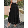 thumbnail image 5 of PRETTYGARDEN Long Skirts for Women Summer Vacation Outfits Spring Chiffon Elastic Waist Flowy A-Line Pleated Midi Skirt, 5 of 10