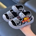 thumbnail image 2 of Karoyedx Kids Sandals Kids Cloud Sandals Boys Girls Slip on Flat Slides Sandals EVA Summer Pillow Slipper With Hook Loop Back Strap Black Size,11.5, 2 of 9