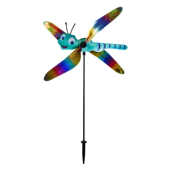 In the Breeze 2555 — Baby Whirligig Wind Spinner, Dragonfly — Colorful and Fun Yard and Garden Decoration