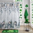 thumbnail image 5 of Blue Christmas Snowman Shower Curtain Set with Hooks, Watercolor Winter Floral Leaves Waterproof Fabric Bathroom Curtains Decor Home Accessories,72 X 72 Inch Long, 5 of 9