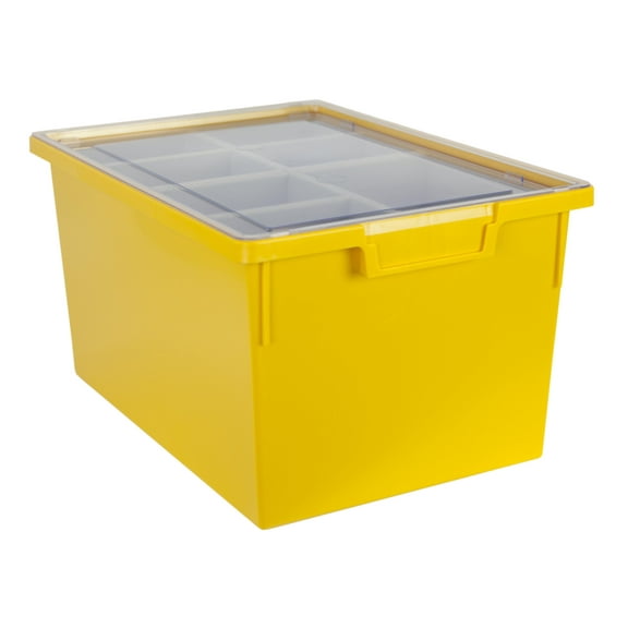 Bin/ Tote/ Tray Divider Kit - Triple Depth 9" Bin in Primary Yellow - 3 pack