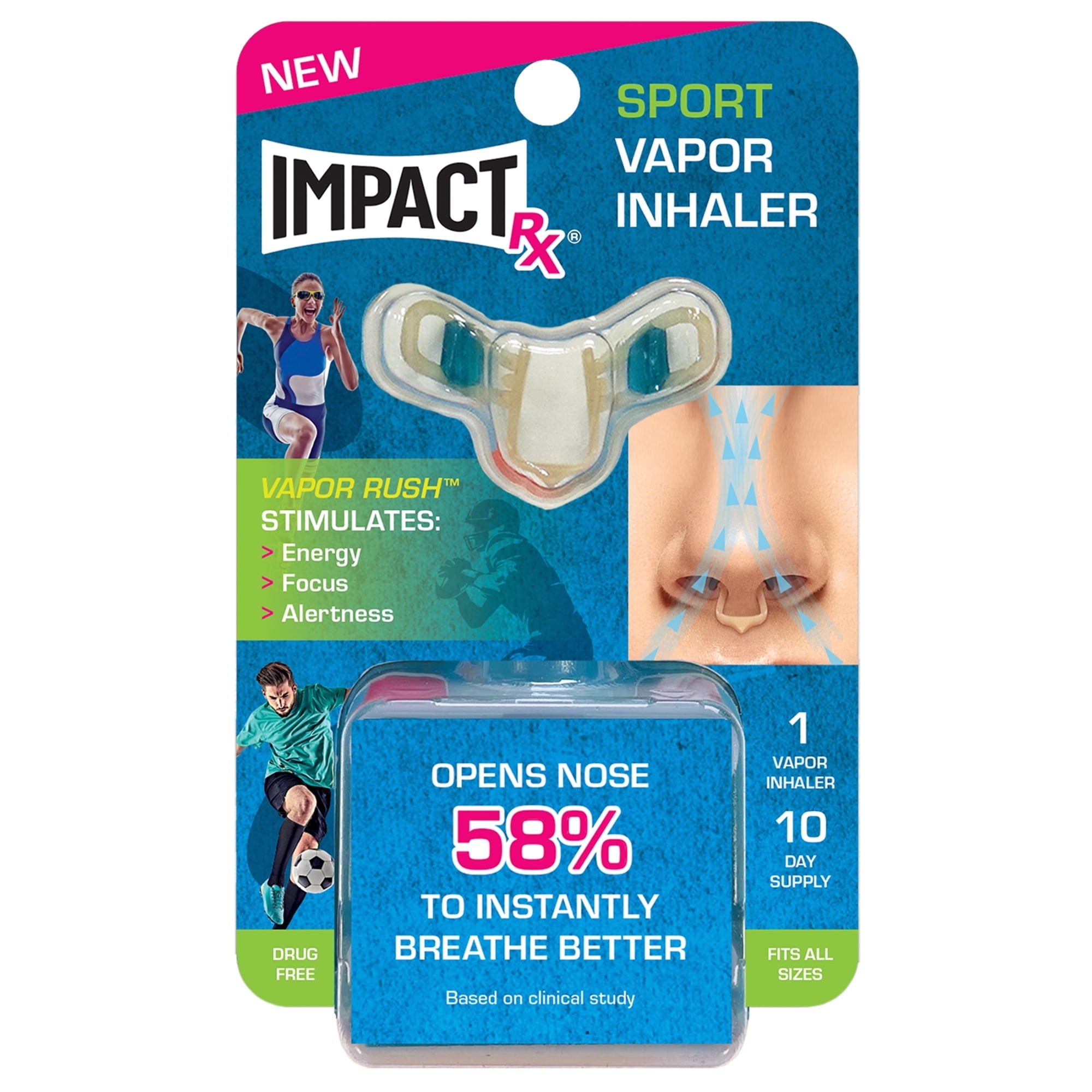 ImpactRx Intra-Nasal Sport Vapor Inhaler for Sinus Congestion, 1 Count (03547)