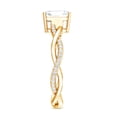 thumbnail image 4 of Rosec Jewels Asscher Cut Moissanite Ring for Engagement - 8 mm - Braided Ring - 3 Ct - D-VS1 Grade Certified - with Jewelry Box, 14K Yellow Gold, US 8.50, 4 of 9