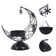 thumbnail image 4 of KAKOWELY Candelabro de metal con base estable, candelabro de luna hueca, 4 of 5