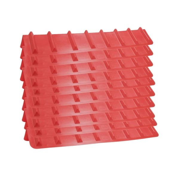 (10 Pack) 8"x8"x48" Red Flatbed Corner Protector - V Shaped Edge Guard for Tie-Down Winch & Ratchet Straps - Plastic Corner Protector for Flatbed Trailer Cargo Load