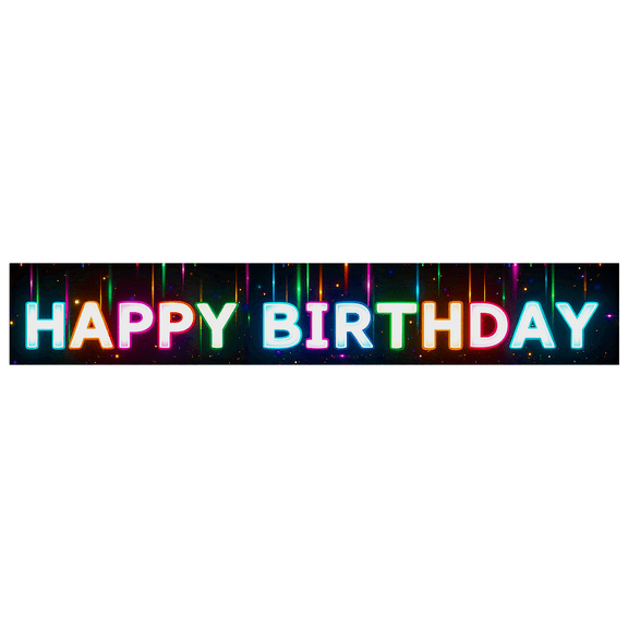 Colorful Neon Style Happy Birthday Banner Background Party Decors for Birthday Party Photography Props Celebrations Events Decorations