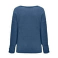 thumbnail image 3 of Vedolay Womens 2023 Sweaters Oversized Sweaters for Women Crewneck Long Sleeve Knit Pullover Sweater,Navy M, 3 of 5