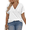 White, variant on Plus Size T Shirts WomenCasual Tees Summer Short Sleeve V Neck Tunics Tops Jujube Red XL